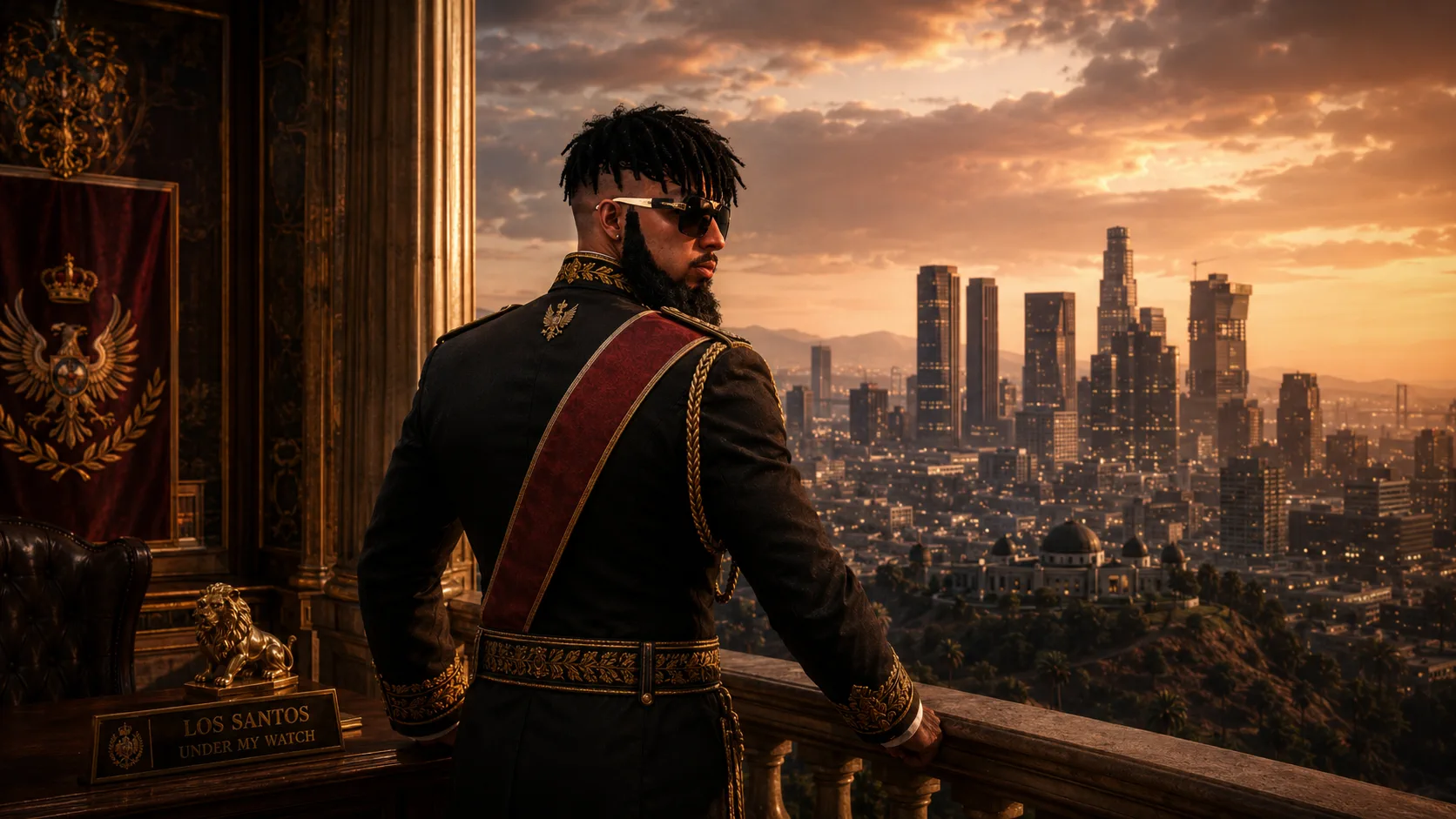Darwin Fitcher observe Los Santos depuis le siège du pouvoir